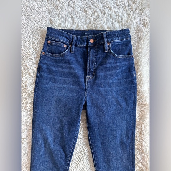 J. Crew Curvy Toothpick Skinny Jeans Cropped Raw Hem Dark Wash Size 29 - Picture 2 of 10